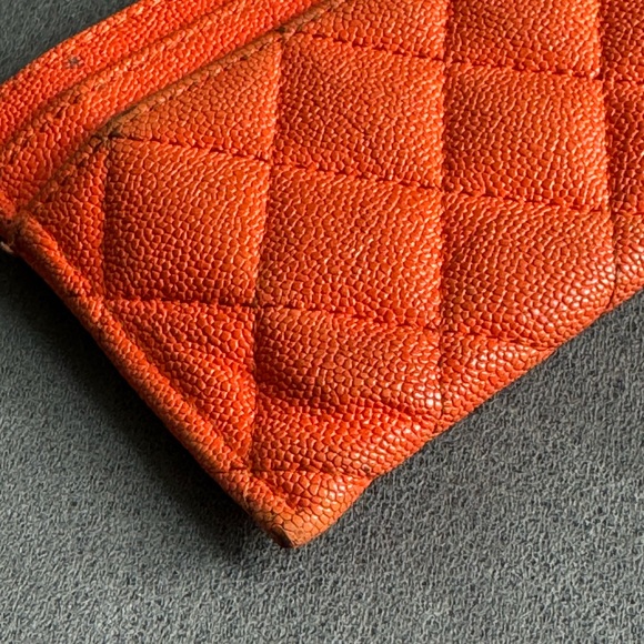 Chanel Caviar Boy Cardholder in Orange SHW - Picture 5 of 11